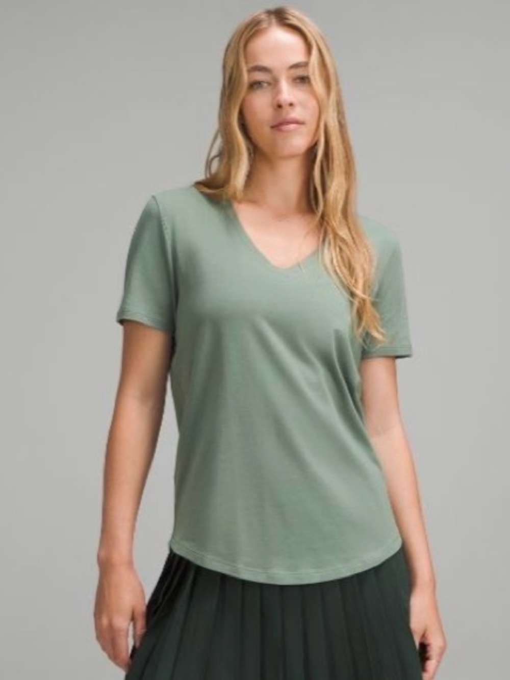 Lululemon Love V-Neck Tee - EUC - size 12 - Grey Eucalyptus